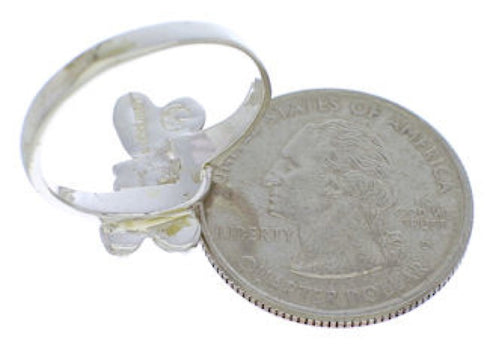 Dragonfly Silver Southwest Multicolor Inlay Ring Size 6-3/4 FX22691